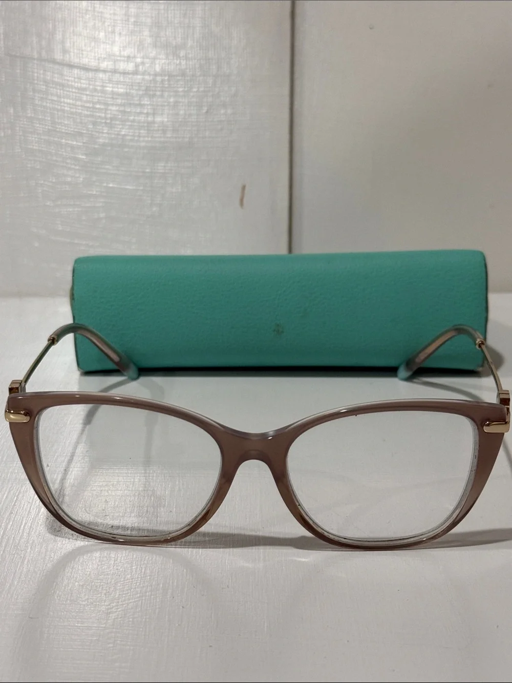 Tiffany & Co TF 2216 -8335 Satin  Champagne Eyeglass 🤓 Woman gold temples Italy